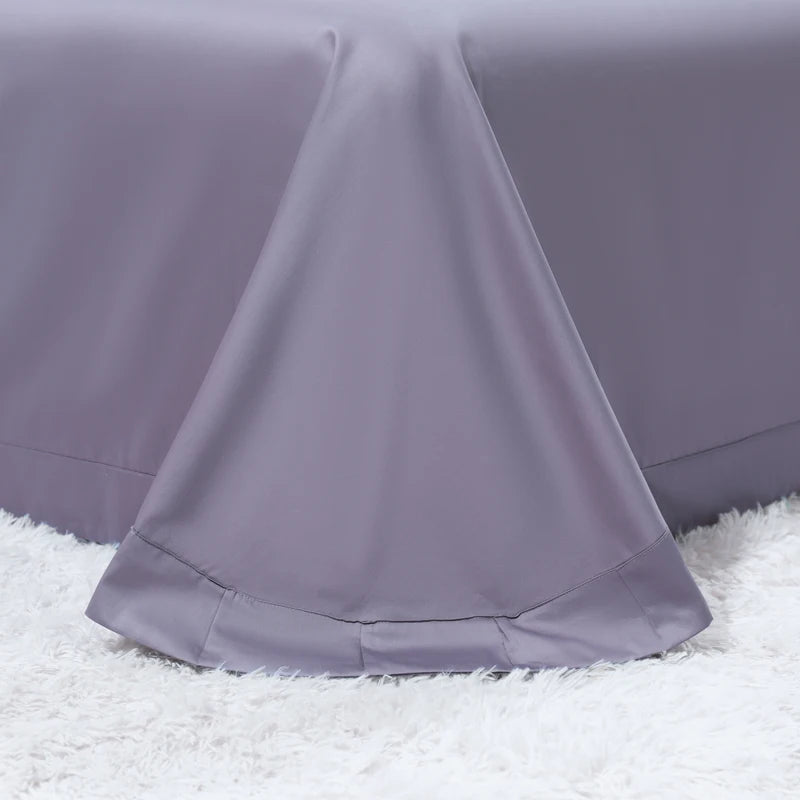 THL1068 Luxury Egyptian Cotton Bed Sheet with Elegant Birds and Flowers Leaf Design (F)