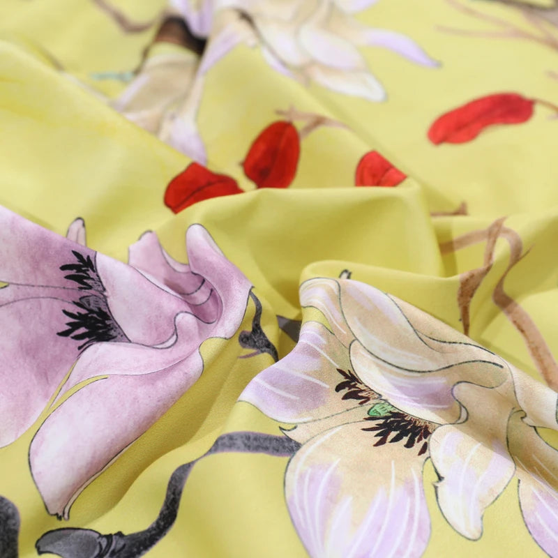 THL1068 Luxury Egyptian Cotton Bed Sheet with Elegant Birds and Flowers Leaf Design (E)