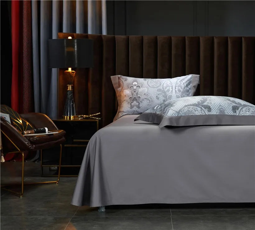 Parure de lit de luxe en coton égyptien doux avec draps élégants THL1042 Vintage Boho