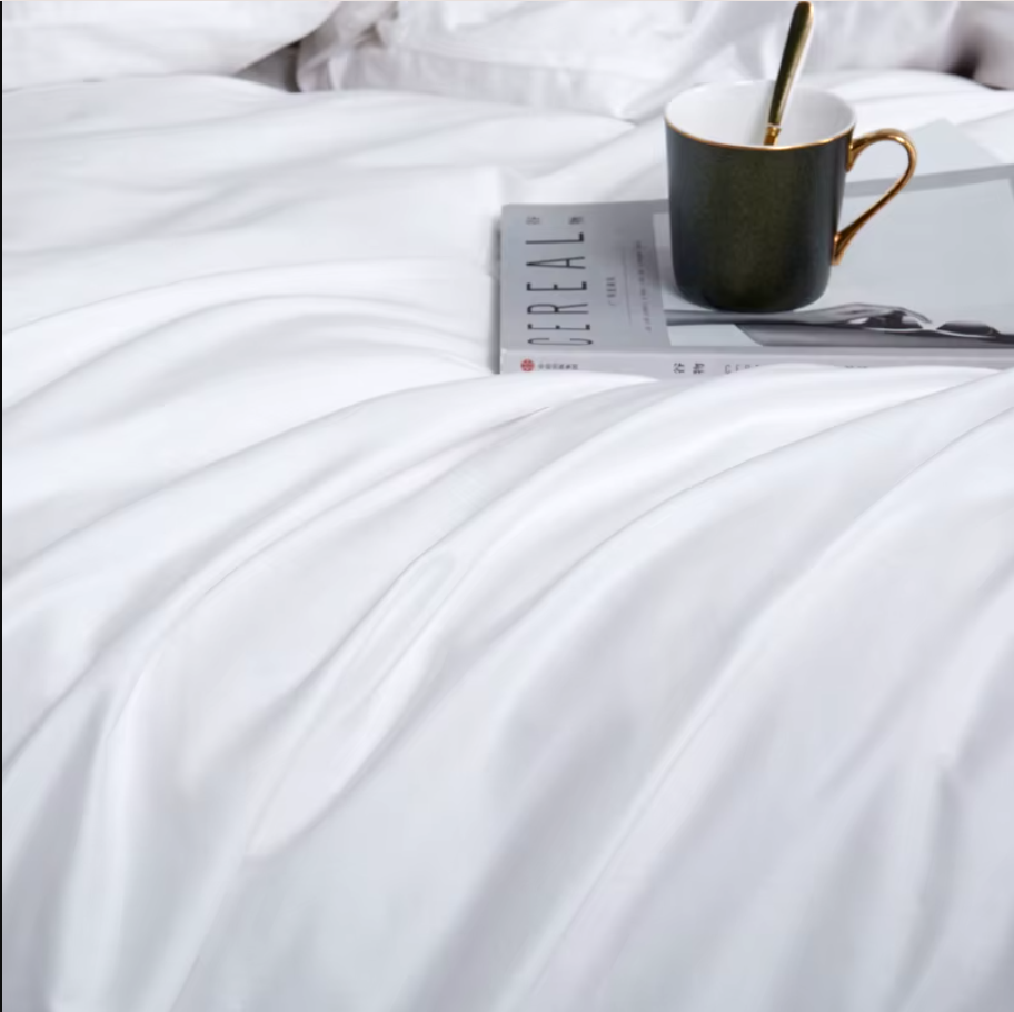 THL1044 Elegant Comfort and Classic Style Silky Soft Pure Egyptian Cotton Solid Color Bedding Set (F)