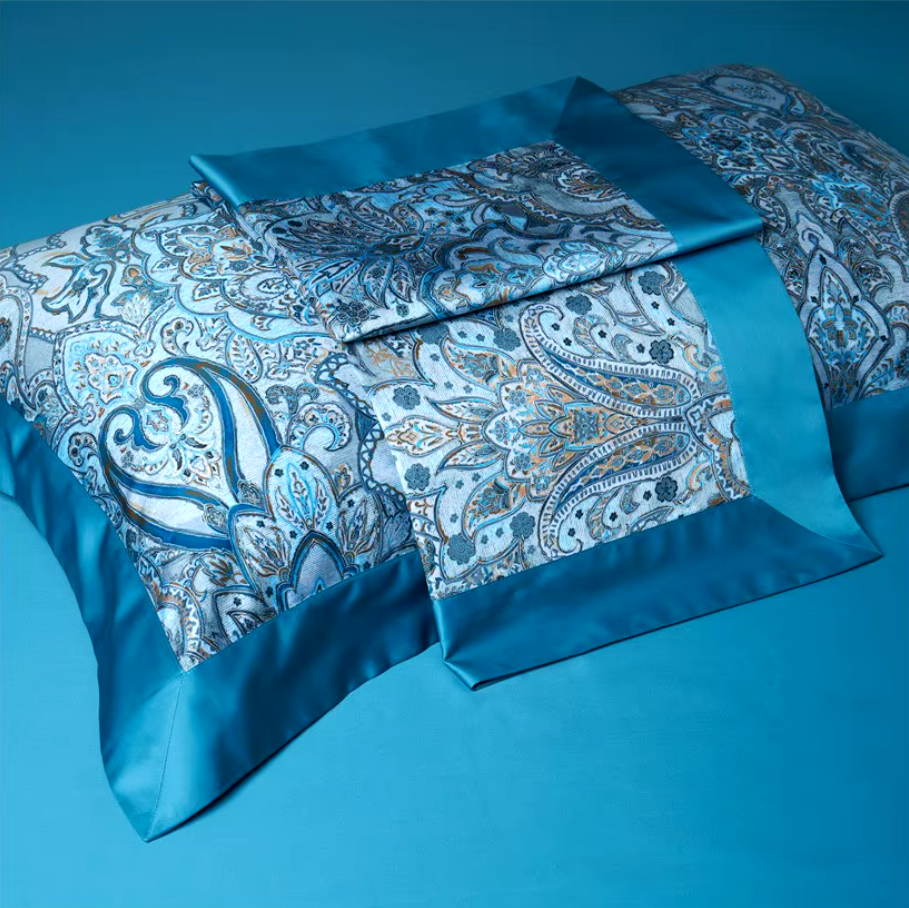 THL1042 Vintage Boho Duvet Cover Set Luxury Egyptian Cotton Soft Bedding with Elegant Bed Sheets (E)