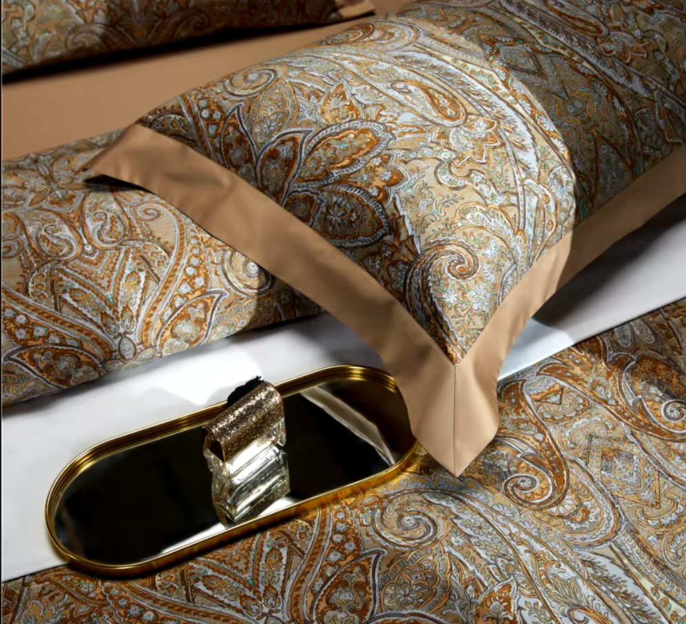 THL1042 Juego de funda nórdica estilo bohemio vintage, ropa de cama suave de algodón egipcio de lujo con sábanas elegantes
