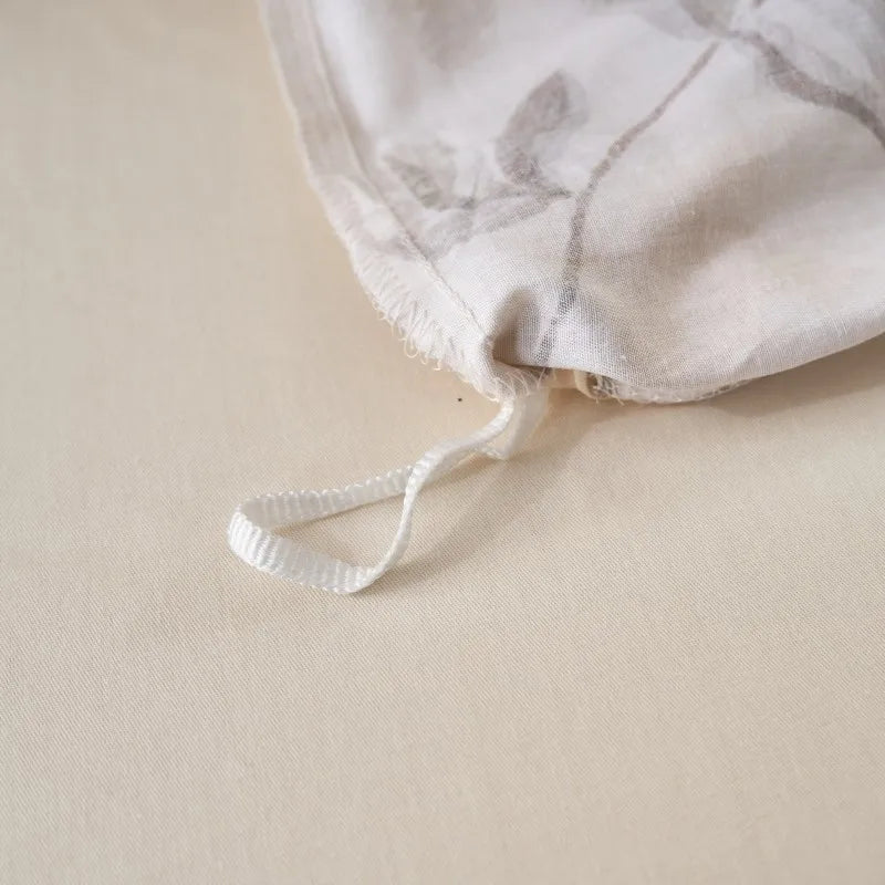 designer Ultra Soft 400TC Cotton Floral Printed Bedding Set - Beige