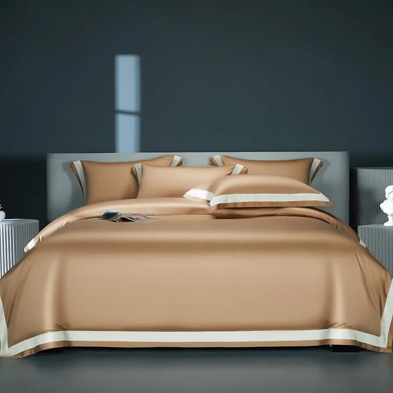 luxury bedding Egyptian Cotton 4PCS Bedding Set - Brown