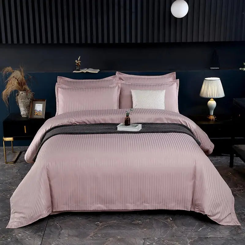 400TC Premium Satin Pink bedding ad duvet cover set