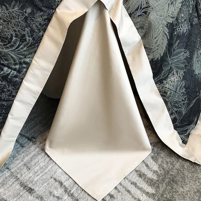 Affordable luxury bedding Egyptian Cotton Jungle Print Bedding Set 4Pcs - Beige