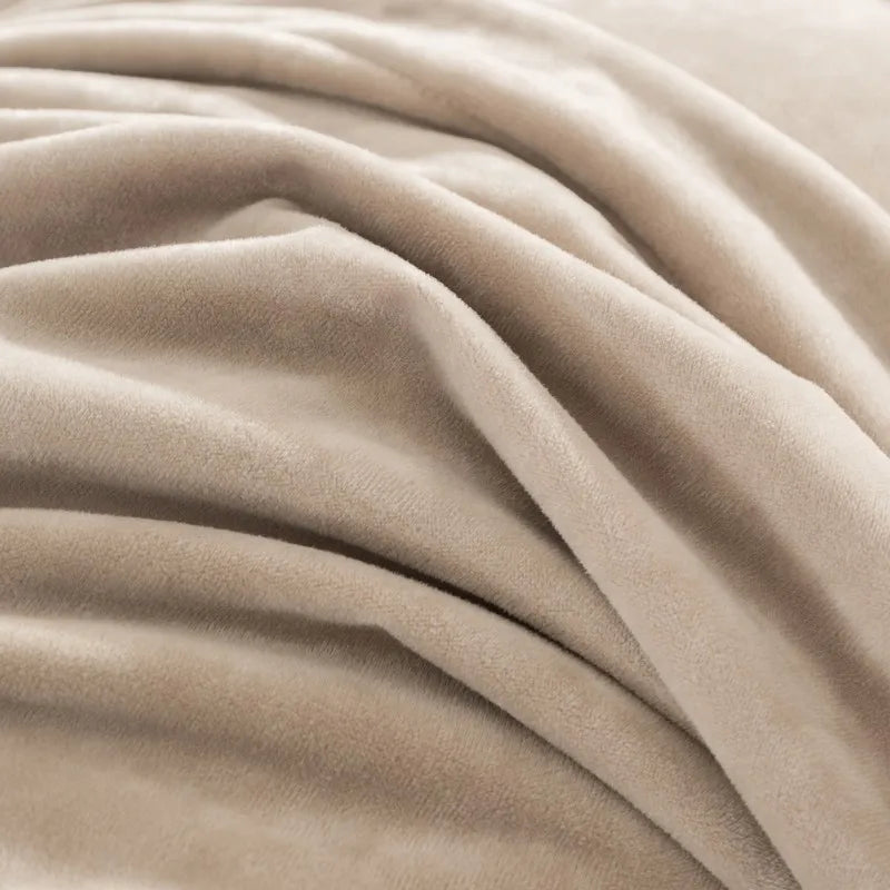 Close-up of beige fabric with soft texture