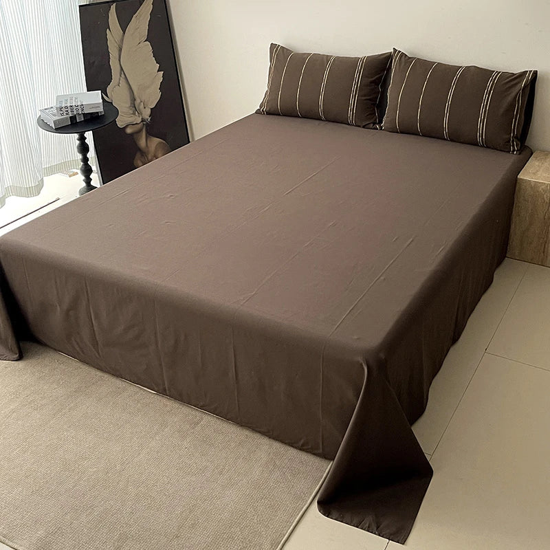 Close up of 400TC Cotton Yarn-Dyed Stripe flat sheet set