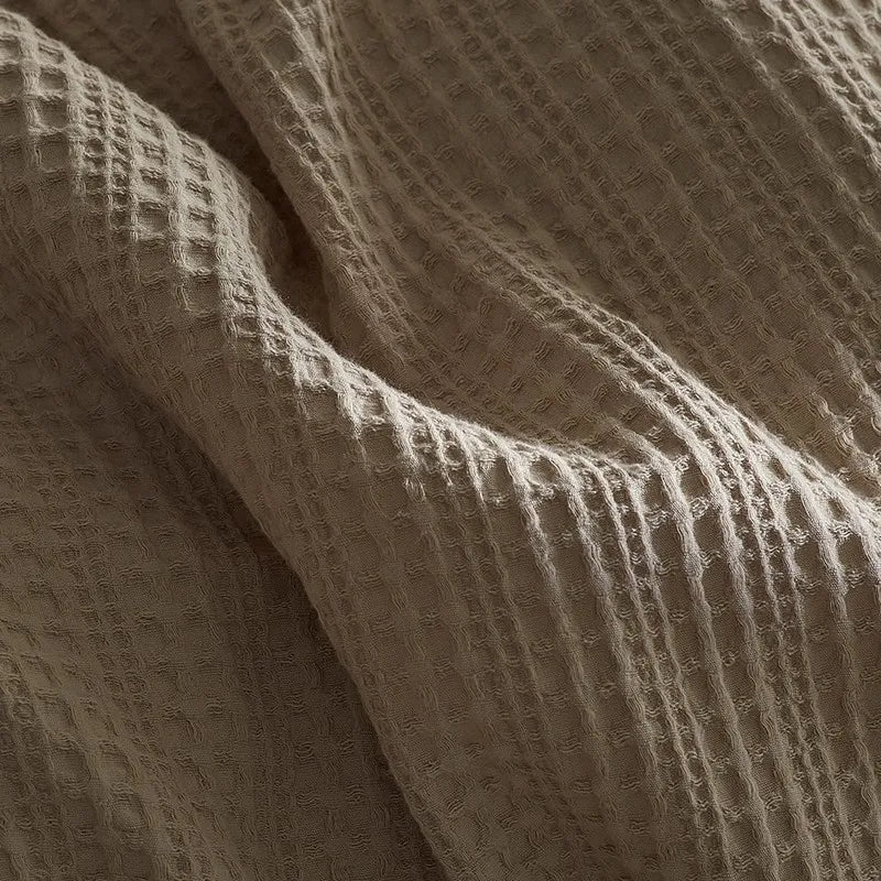 Close up of 600TC Washed Cotton Waffle Weave Duvet Cover Bedding Set