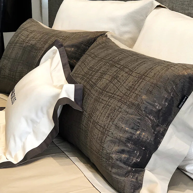 Dark grey Luxury Ripple Velvet Fluffy Bedding Set available in Queen and King with flat or fitted sheets, duvet cover and pillowcases