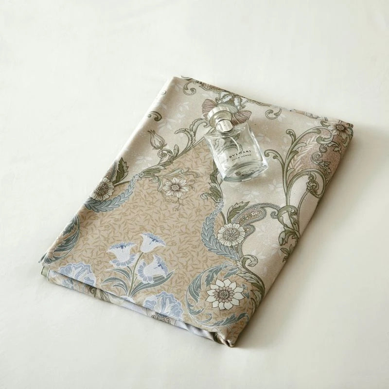 Folded dusty shade bedsheet set and pillowcases at the happy ladies