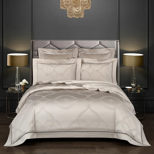 THL1080 Juego de cama de algodón egipcio Jacquard vintage Clásico y lujoso