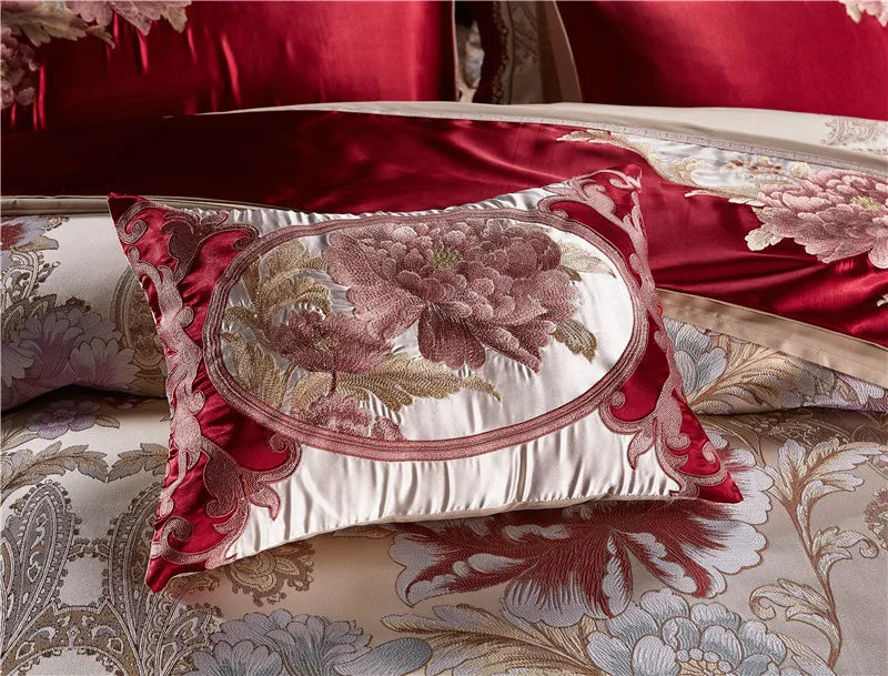 THL1055 Juego de cama de satén de algodón de lujo elegante y sofisticado para máxima comodidad
