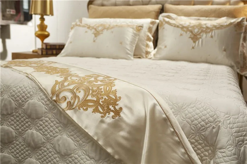Parure de lit en satin de coton de luxe THL1055 Élégante et sophistiquée pour un confort ultime