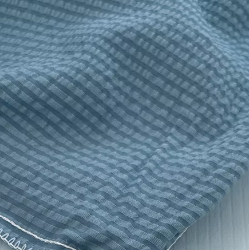 Luxury linen bedding Seersucker 3-Piece Duvet Cover Set – Microfiber - Ocean Blue