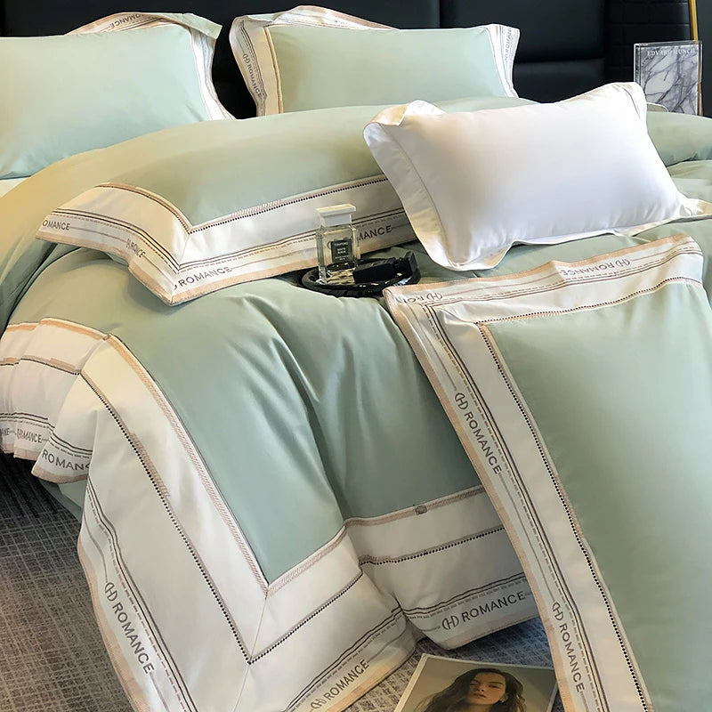 Olive Double size 1000TC Brushed Cotton Frame Bedding Set