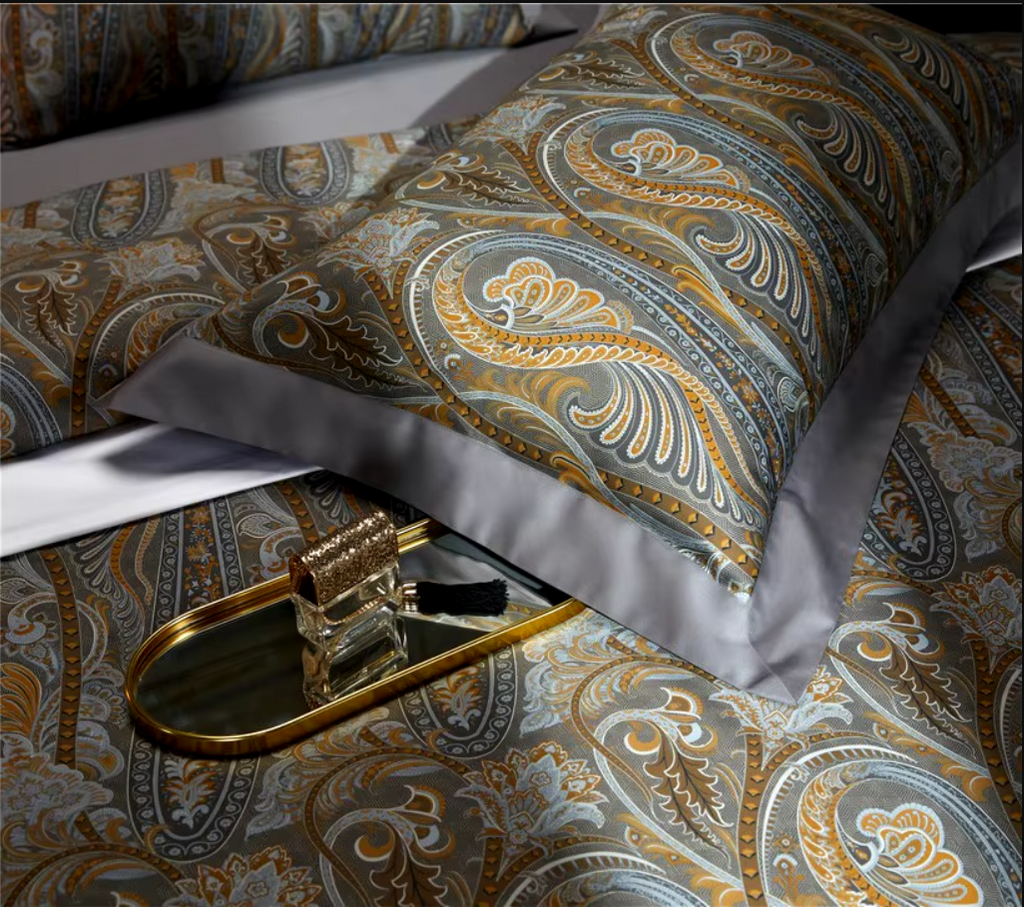 Premium Bedding Egyptian Cotton Vintage 4Pcs Bedding Set - Gray