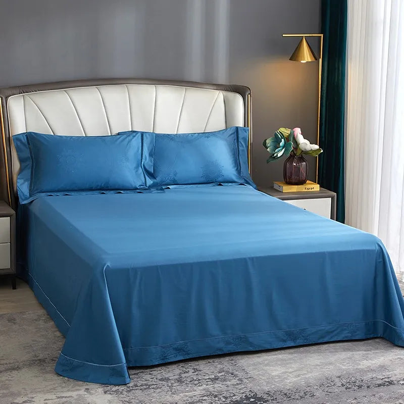 THL1057 Ropa de cama de algodón egipcio suave y sedoso con diseño de ondas en jacquard, con textura bohemia y elegancia para una comodidad máxima