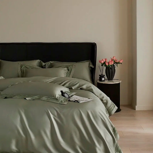 THL1046 Luxurious Dusty Eucalyptus Lyocell Bed Sheets Silky Soft & Cooling for a Perfect Night's Sleep (A)