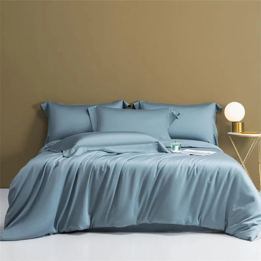 THL1143 Solid Plain Color Eucalyptus Lyocell Duvet Cover & Sheet (E)