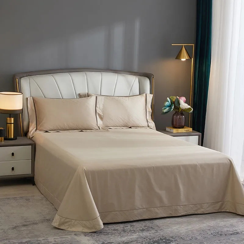 THL1056 Parure de lit en coton égyptien doux et soyeux en jacquard ondulé, élégance texturée bohème pour un confort ultime