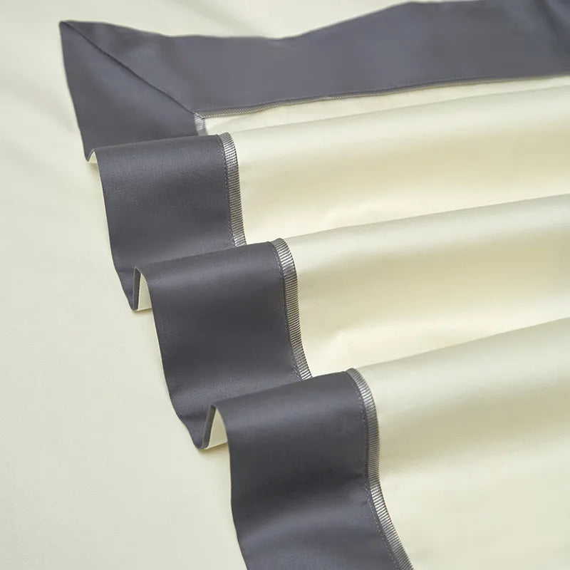 Parure de lit en coton égyptien THL1132 avec housse de couette et broderie classique orientale et patchwork