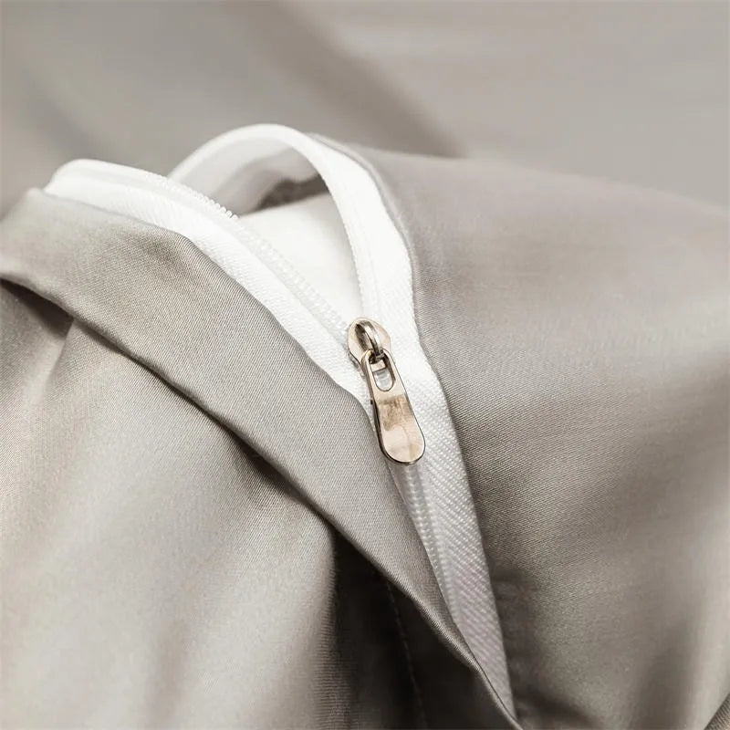 Solid Color 600TC Eucalyptus Lyocell Bedding Set - Gray