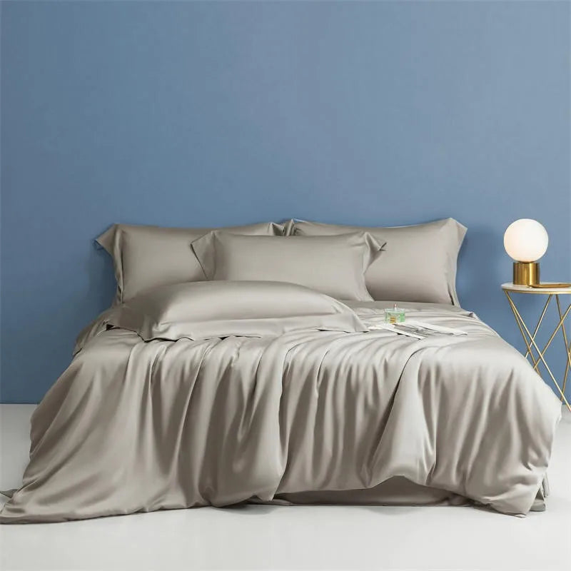 Solid Color 600TC Eucalyptus Lyocell Bedding Set - Gray