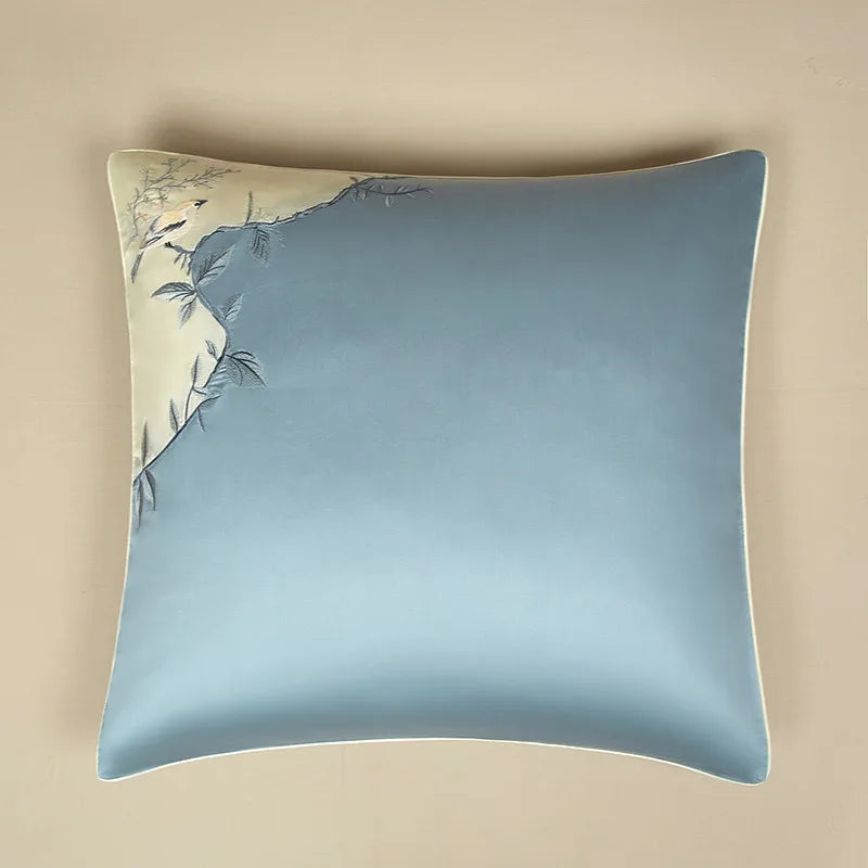 Parure de lit en coton égyptien THL1131 avec housse de couette et broderie classique orientale et patchwork
