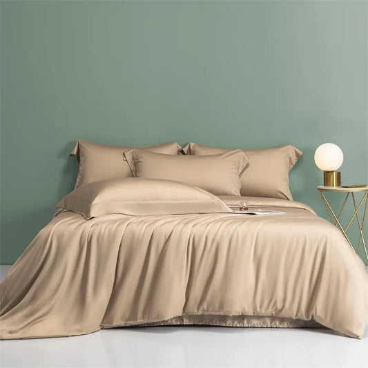 THL1143 Solid Plain Color Eucalyptus Lyocell Duvet Cover & Sheet (C)