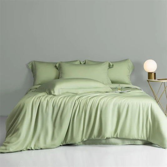 THL1143 Solid Plain Color Eucalyptus Lyocell Duvet Cover & Sheet (D)