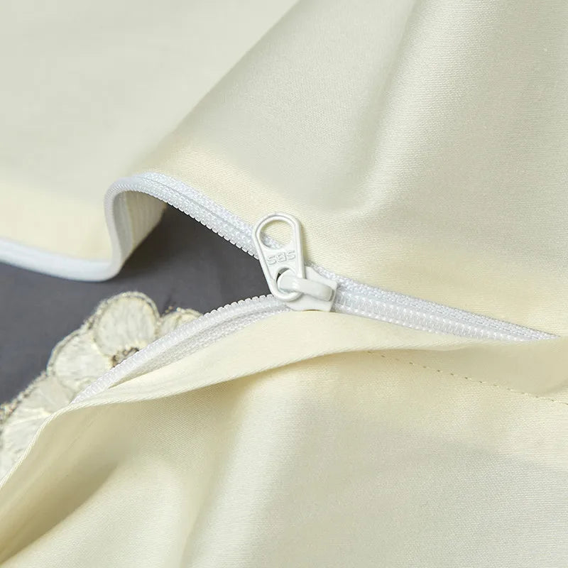 THL1132 Juego de cama de algodón egipcio con funda nórdica bordada clásica oriental con patchwork