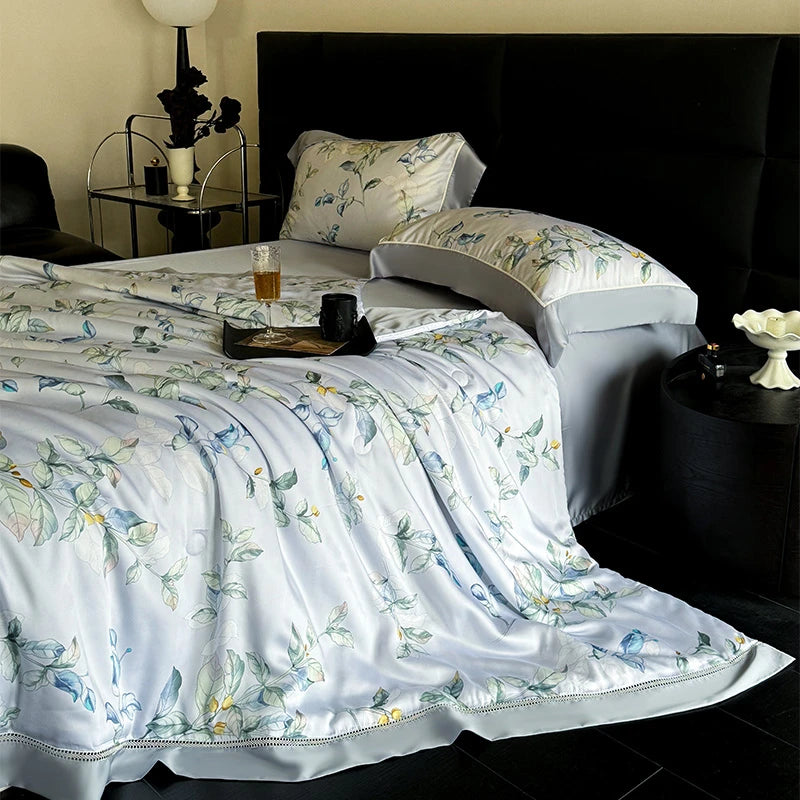 600TC Eucalyptus Bamboo Cooling 4Pcs Bedding Set - Gray