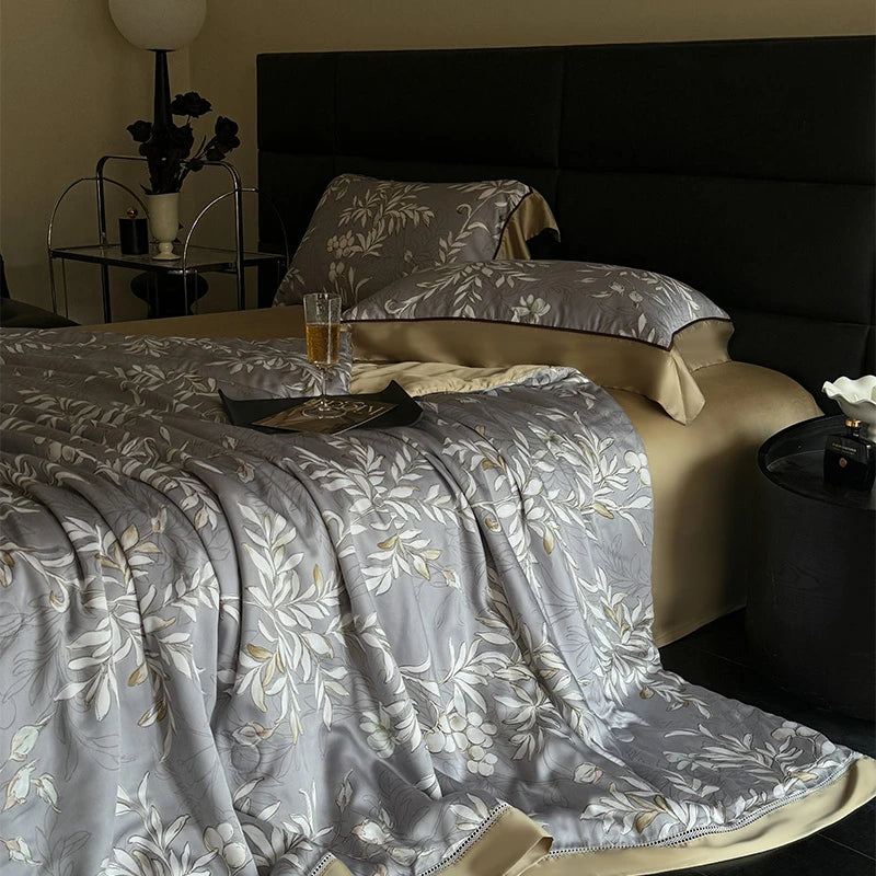 600TC Eucalyptus Bamboo Cooling 4Pcs Bedding Set - Dark Gray