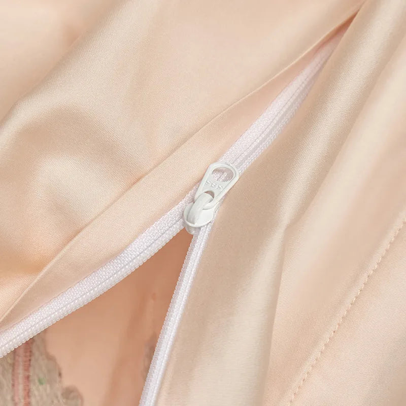 Parure de lit en coton égyptien THL1132 avec housse de couette et broderie classique orientale et patchwork