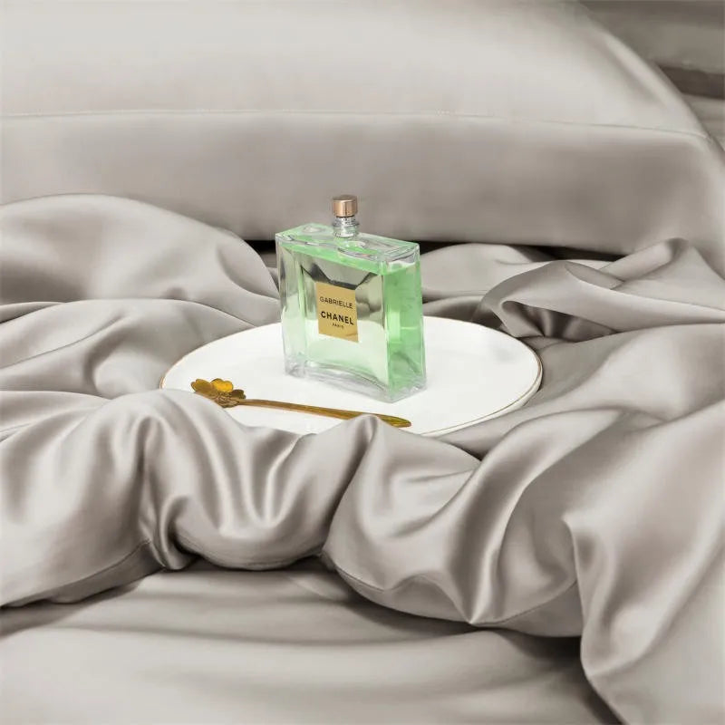 Solid Color 600TC Eucalyptus Lyocell Bedding Set - Gray