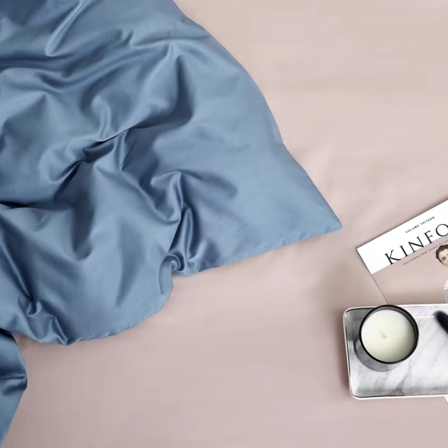 THL1044 Elegant Comfort and Classic Style Silky Soft Pure Egyptian Cotton Solid Color Bedding Set (C)