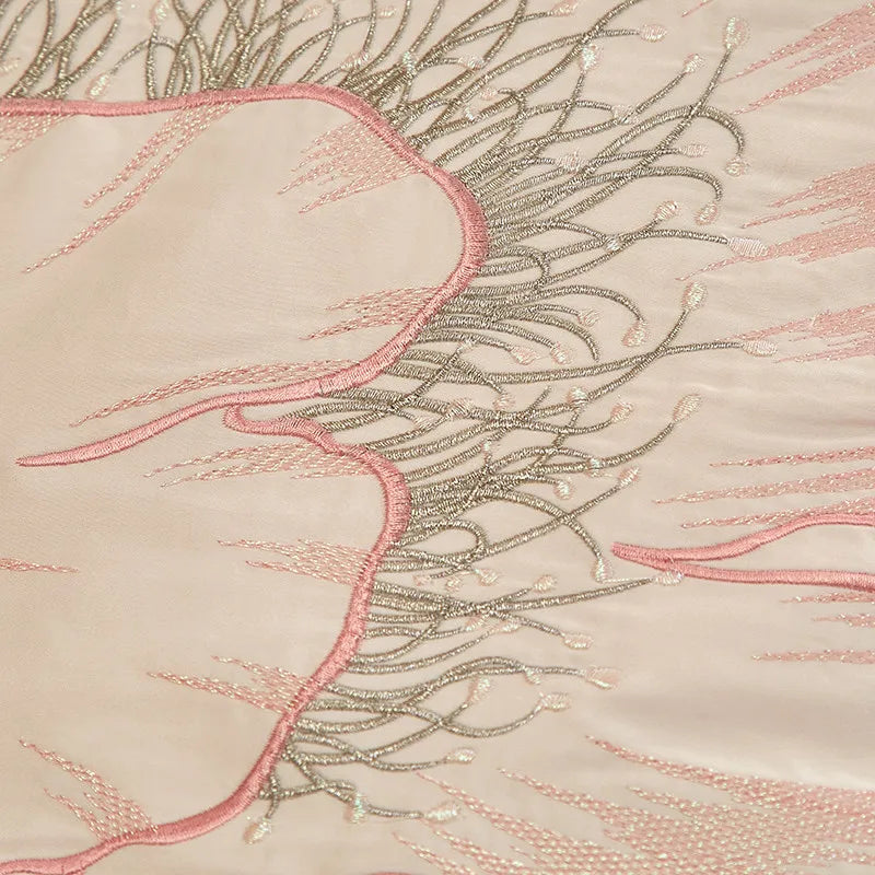 Parure de lit en coton égyptien THL1132 avec housse de couette et broderie classique orientale et patchwork
