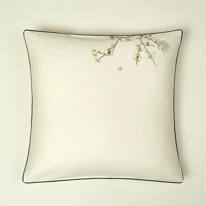 Parure de lit en coton égyptien THL1132 avec housse de couette et broderie classique orientale et patchwork