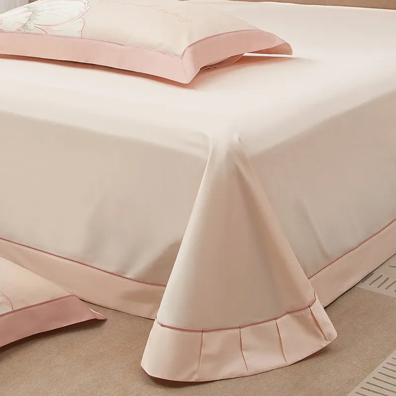 Parure de lit en coton égyptien THL1132 avec housse de couette et broderie classique orientale et patchwork