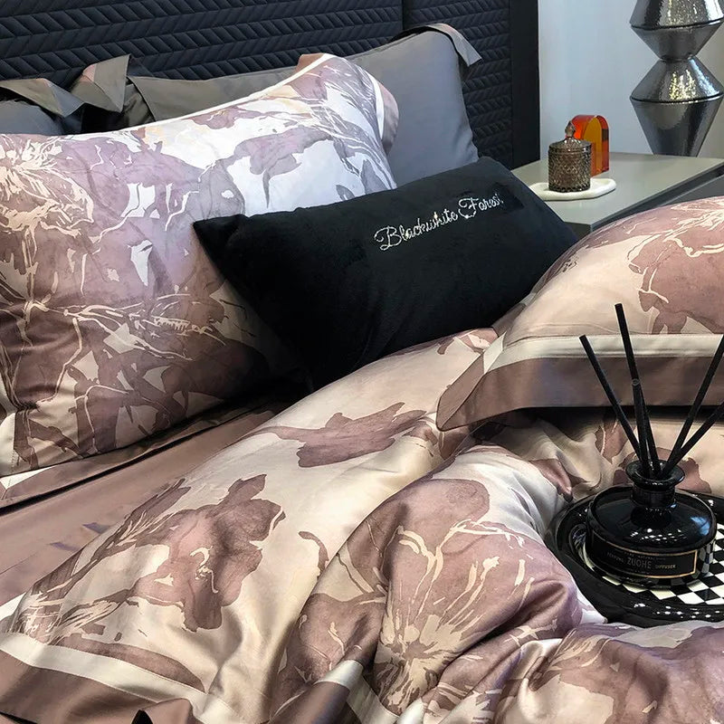 600TC Cooling Bamboo Lyocell Silky Duvet Set - Pink