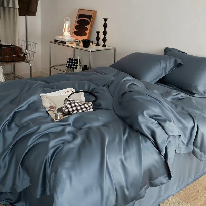 Premium Eucalyptus Lyocell Bed Sheet Set - Blue