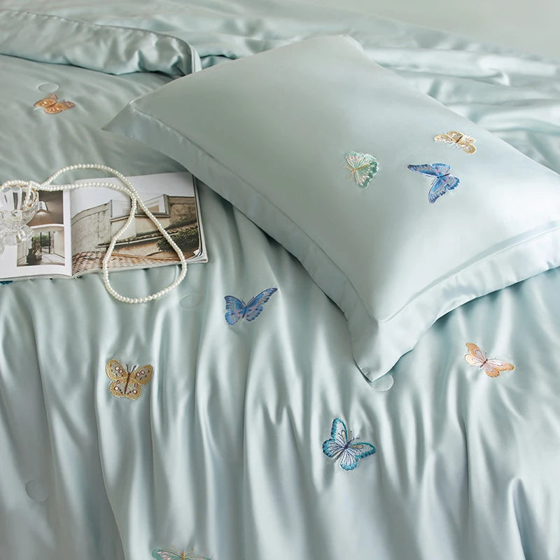 Sky 600TC Lyocell Cooling Butterfly Embroidery Duvet cover Set