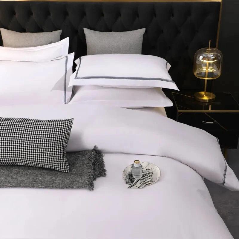 White Soft 800TC Hotel Style Duvet cover set available in Queen & King sizes