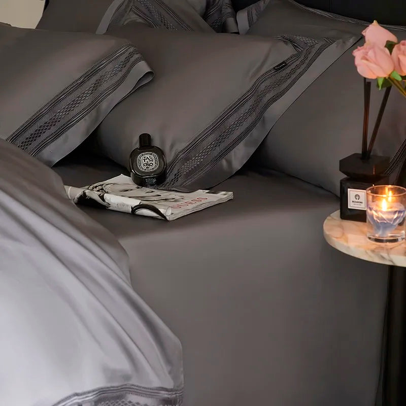 luxury bed sets Eucalyptus Lyocell Cooling Bamboo Fiber Bedding Set - Gray
