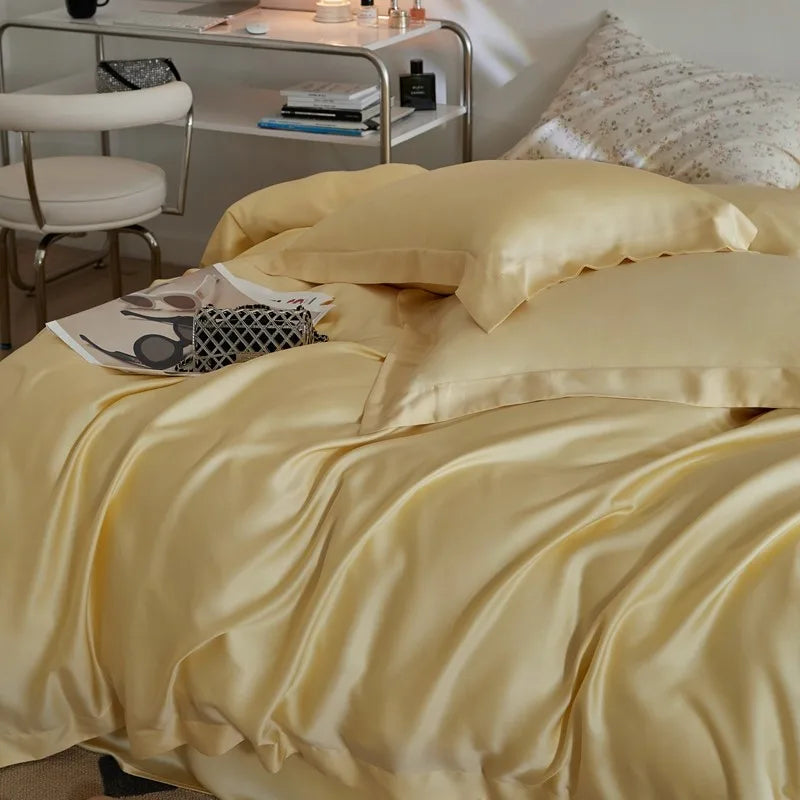 luxury bed sets Premium Eucalyptus Lyocell Bed Sheet Set - Yellow