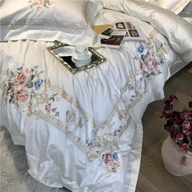 luxury bed sheets 800TC Egyptian Cotton Luxury Embroidered Bedsheet