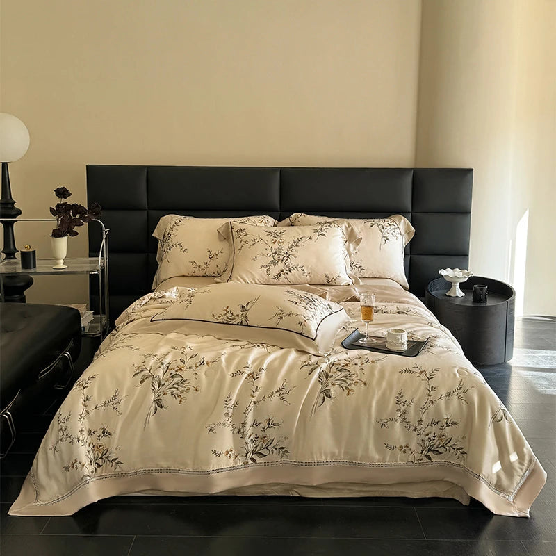 luxury bed sheets Breathable & Soft 600TC Eucalyptus Lyocell Bedding Set - Cream