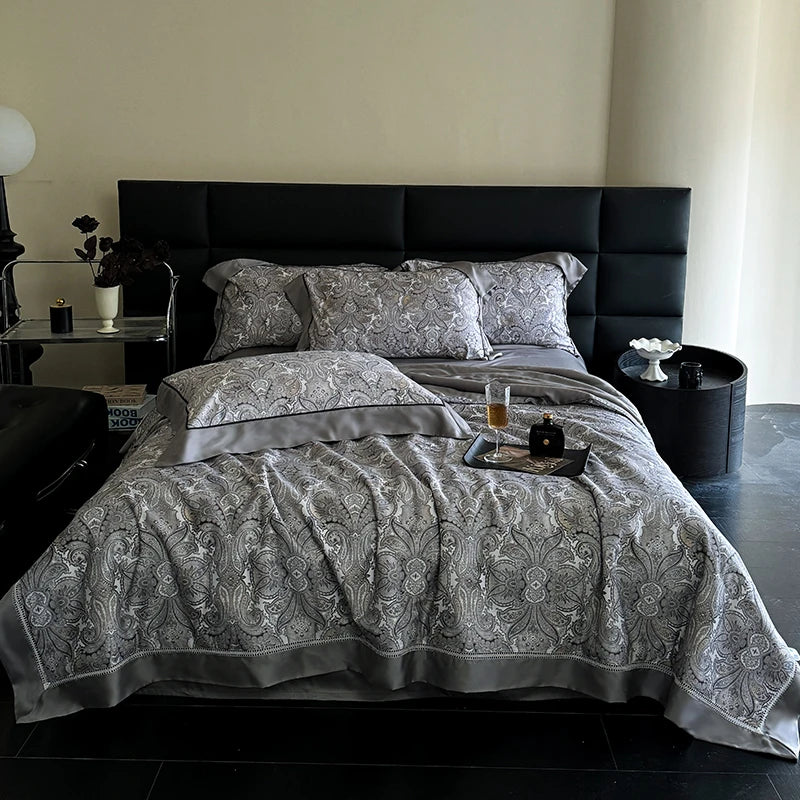 luxury bed sheets Breathable & Soft 600TC Eucalyptus Lyocell Bedding Set - Dark Gray