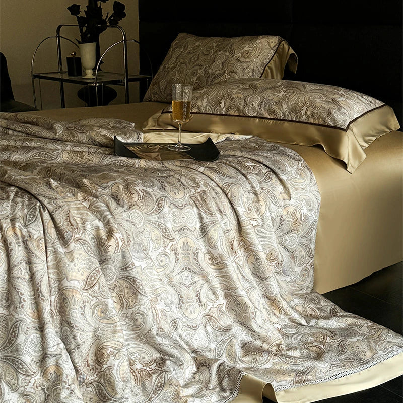 luxury bed sheets Breathable & Soft 600TC Eucalyptus Lyocell Bedding Set - Gold